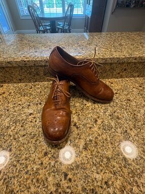 Untamed Street Men’s Aston Terra-Brown Leather Oxford Shoes Handmade Italy 45 12